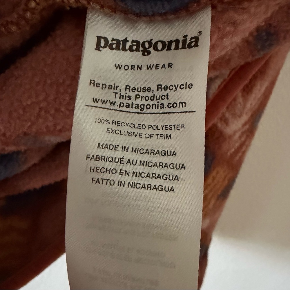 Patagonia Women’s Synchilla Snap Fleece Pullover Canyon Block Big Sisu Brown XS - Picture 12 of 15